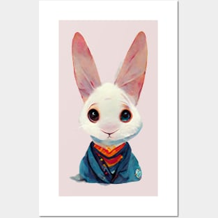 Cute Rabbit Portrait Posters and Art